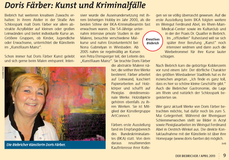 Doris Färber in der 257. Ausgabe des Biebrichers